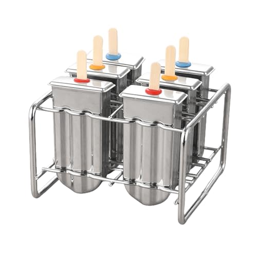 ETUCYNG Eisformen 6 Stück am Formen mit 100 Stäbchen 14,5 x 13 x 10 cm Antihaft-Kuchenform 304 Edelstahl Form mit Halter für Sahne, Sommerkuchen Pop, Cakesicles ETUCYNG Eisformen 6 Stück am Formen mit 100 Stäbchen 14,5 x 13 x 10 cm Antihaft-Kuchenform 304 Edelstahl Form mit Halter für Sahne, Sommerkuchen Pop, Cakesicles von ETUCYNG