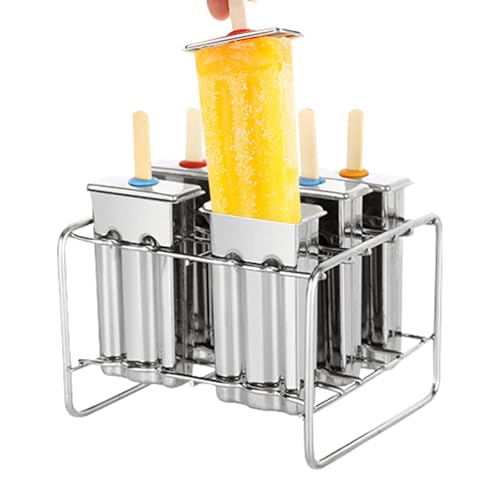 ETUCYNG Eisformen 6 Stück am Formen mit 100 Stäbchen 14,5 x 13 x 10 cm Antihaft-Kuchenform 304 Edelstahl Form mit Halter für Sahne, Sommerkuchen Pop, Cakesicles ETUCYNG Eisformen 6 Stück am Formen mit 100 Stäbchen 14,5 x 13 x 10 cm Antihaft-Kuchenform 304 Edelstahl Form mit Halter für Sahne, Sommerkuchen Pop, Cakesicles von ETUCYNG