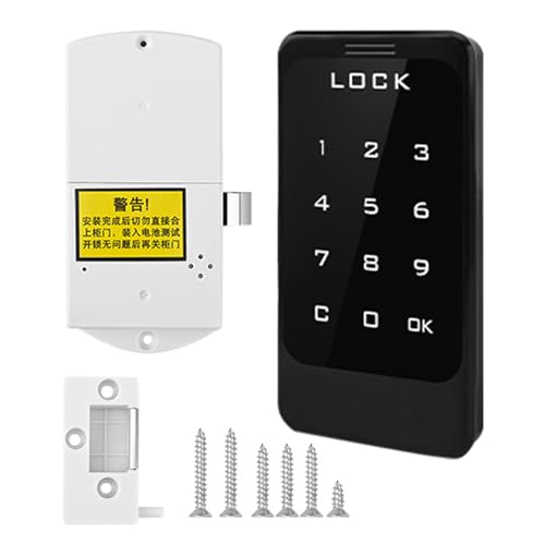 ETUCYNG Elektronisches Schrankschloss mit Touchscreen- , Zinklegierung, digitaler Code mit einmaligem permanenten Passwort-Modi für Schränke, Schubladen, Fitnessstudio-Schließfächer von ETUCYNG