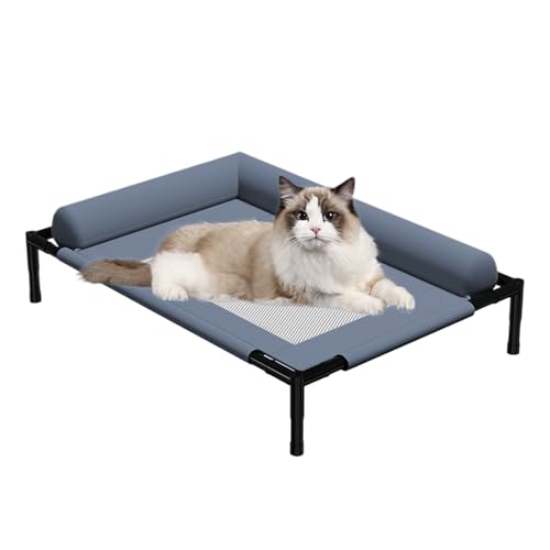 ETUCYNG Erhöhtes Hundebett 45x66x17cm Atmungsaktives Mesh-Hundebett Leinwand Hunde-Hängematte Mit Memory-Kissen Für Große Hunde Waschbar Für Innen- Und Außenbereich von ETUCYNG