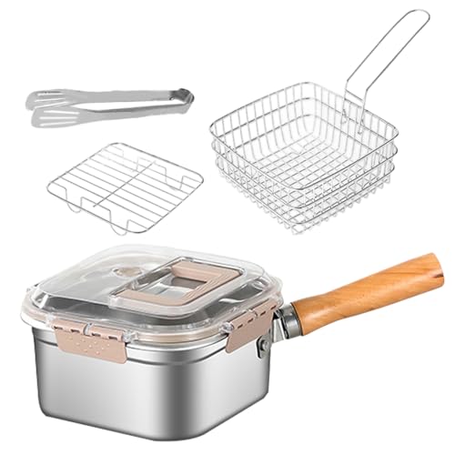 ETUCYNG Fritteuse – Bratpfanne für Camping – Edelstahl auslaufsicheres Fritteusen-Set für Huhn, Oden, , Pommes Frites ETUCYNG Fritteuse – Bratpfanne für Camping – Edelstahl auslaufsicheres Fritteusen-Set für Huhn, Oden, , Pommes Frites von ETUCYNG