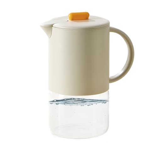 ETUCYNG Glass Karaffen Mit Griff Und Deckel - 1500ml Hitzebeständiger Glasbehälter | Luftdichter Spenderkrug Für Flüssigkeiten Milch Kaffee Tee Kühlschrank Cocktails,Für Kaffee Cocktails Milch Party von ETUCYNG