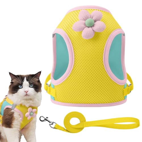 ETUCYNG Haustiergeschirr | Reflektierendes Brustgeschirr | Cartoon-Muster Atmungsaktive Haustierausrüstung Für Täglichen Gebrauch Spaziergänge Outdoor Nachtaktivitäten von ETUCYNG