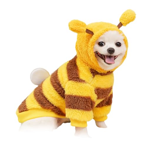 ETUCYNG Hundepullover,Biene Kalte Jahreszeit Mantel | Warme Kleidung Sweater Kostüm für Yorkie Chihuahua Katze Junge Mädchen Herbst Winter Halloween Weihnachten von ETUCYNG