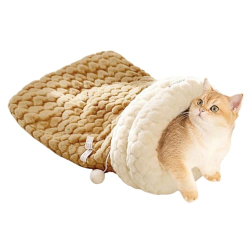 ETUCYNG Katzenschlafsack - Winterwarmer Plüsch Schlafplatz - Umrandeter Schlafplatz Für Katze Kleintiere Welpe Hase Kätzchen,Katzen Und Kätzchen von ETUCYNG