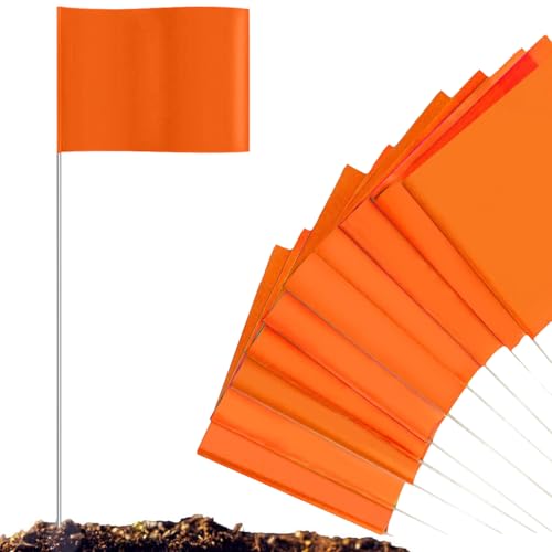 ETUCYNG Markierungsfähnchen Für Rasen | 100 Stück Abgrenzungsfähnchen Hundeerziehung Markierungsfähnchen | Hohe Sichtbarkeit Warnzeichen für Grundstücksmarkierung Hundetraining Bauwesen Gärtner von ETUCYNG