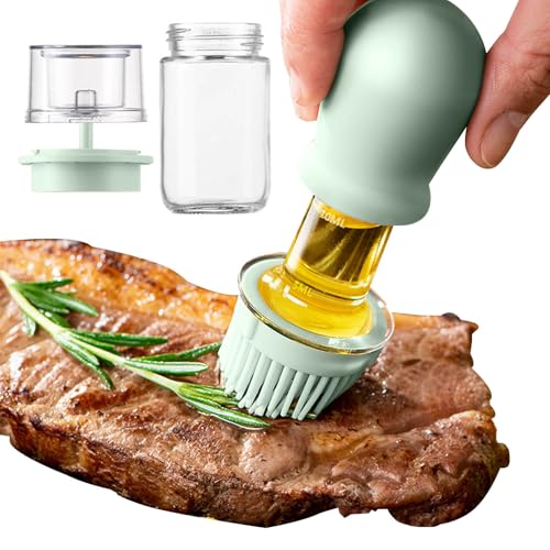 ETUCYNG Pflanzenölspender, 2-in-1-Fritteusen-Gadgets – Bratöl-Spenderflasche mit Silikon-Backpinsel, für Küche, Kochen, Grillen, Essig, Fritteuse, Soße, Grillen zu Hause von ETUCYNG