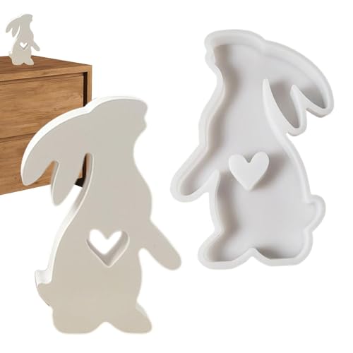 ETUCYNG Silikonform für Ostern, stehender Hase, Kunstharzgussformen, kreative Silikonform, Heimdekoration, stabile Desktop-Ornament-Silikonform für Ostern, Kerze von ETUCYNG