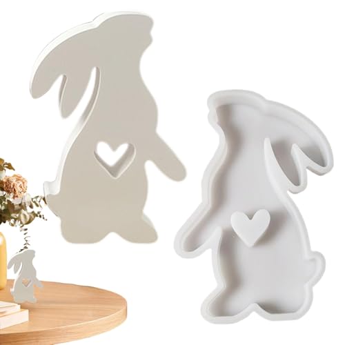 ETUCYNG Stehende Osterhasen-Form, Harzgussformen, kreative Silikonform, Heimdekoration, stabile Desktop-Ornament-Silikonform für Ostern, Kerze von ETUCYNG