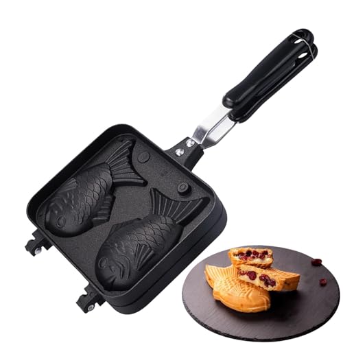 ETUCYNG Taiyaki Waffelpfanne in Fischform | Waffelmaschine in Fischform – wiederverwendbarer japanischer Fischförmiger Pfannkuchen zum Kochen zu Hause, Füllen Sie mit Schokolade, Vanillepudding ETUCYNG Taiyaki Waffelpfanne in Fischform | Waffelmaschine in Fischform – wiederverwendbarer japanischer Fischförmiger Pfannkuchen zum Kochen zu Hause, Füllen Sie mit Schokolade, Vanillepudding von ETUCYNG