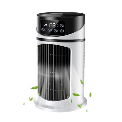 ETUCYNG Tragbarer Luftkühler | Befeuchtender Tischventilator - 3-Stufen Geschwindigkeitskühlgerät Mit LED-Beleuchtung Für Schlafzimmer Studentenzimmer Wohnzimmer Camping Arbeitszimmer von ETUCYNG