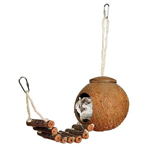 ETUCYNG - Vogelhaus zum Aufhängen mit Leiter - Vogelnest in natürlicher Form für Vögel, Papageienhamster, Ratten von ETUCYNG
