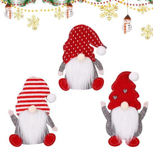 ETUCYNG Weihnachtsbestecktasche, Weihnachtsgeschirrhalter - 3x Weihnachtszwerg-Besteckbeutel | Dekorativer Besteck-Organizer, Löffel- und Gabelhalter-Tasche, Geschirrhalter für Tafelsilber von ETUCYNG