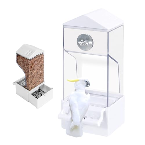 ETUCYNG Wellensittich Futterautomat, Externer Käfig Automatischer Vogelfutterspender, Transparenter Spritzgeschützter Futternapf Für Kanarienvögel Wellensittiche Und Finken, Für Sperlinge Rotkehlchen ETUCYNG Wellensittich Futterautomat, Externer Käfig Automatischer Vogelfutterspender, Transparenter Spritzgeschützter Futternapf Für Kanarienvögel Wellensittiche Und Finken, Für Sperlinge Rotkehlchen von ETUCYNG