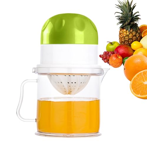 ETUCYNG Zitronenpresse manuell | Fruchtentsafter Presse Handheld – kein Fruchtfleisch-Extraktor, Küchenhelfer mit 450 ml transparentem Becher für Zuhause, Restaurant, Reisen, Fitnessstudio, Camping von ETUCYNG