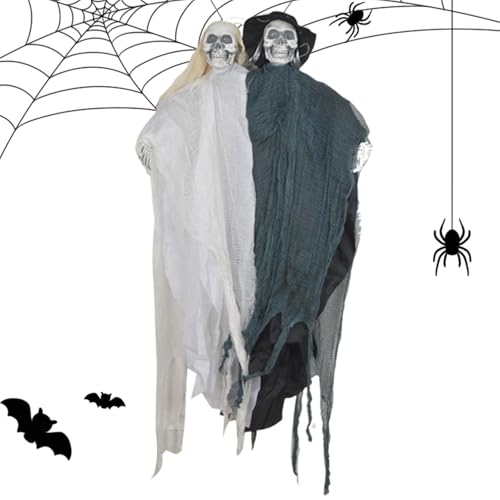 ETUCYNG schmuck - Gruselige Halloween Requisiten - Brautpaar Skelett Vintage Deko Für Fenster Haus Garten Wand Terrasse Camping Außenbereich von ETUCYNG