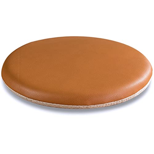 ETULLE Rundes Sitzkissen aus Memory-Schaum, rutschfest, weich, rund, Hockerkissen, Stuhlkissen, Leder-Stuhlkissen für Schlafzimmer, Sofa und Hocker, Bodenkissen (Color : Camel, Size : Diameter 33c von ETULLE