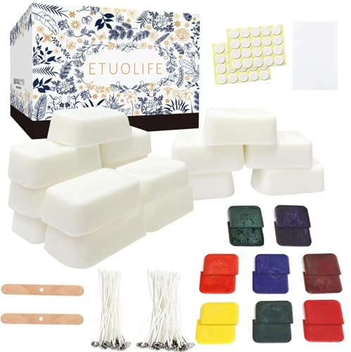 ETUOLIFE Kerzen Selber Machen Set,DIY Kerzenherstellung Kit für Erwachsene und Kinder,960g Sojawachs,Kerzenwachs Farbstoffe Docht von ETUOLIFE