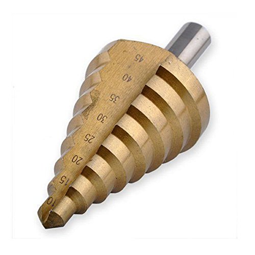 ETiME Stufenbohrer HSS TIN 10-45 mm Bohreraufsatz Kegelbohrer Konusbohrer Schälbohrer Fräser Mehrstufenbohrer von ETiME
