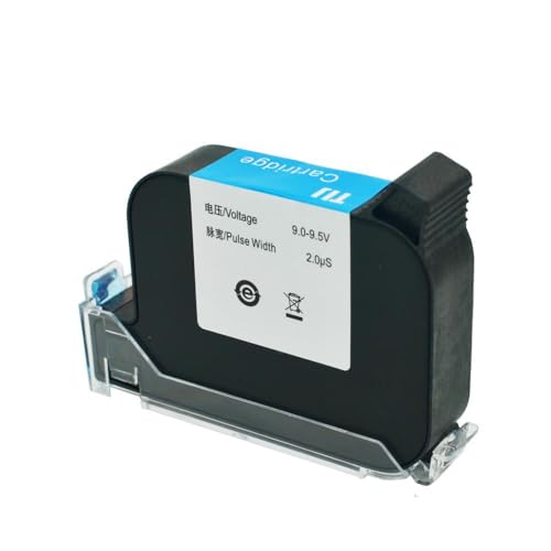 ETkzql Kompatible Tintenpatrone Kompatibel mit 600 UG i Encoder Tintenstrahldrucker 12,7 mm schwarz blau weiß Lösungsmittel tragbar mit Ablaufdatum Esslöffel(1 PC Blue) von ETkzql