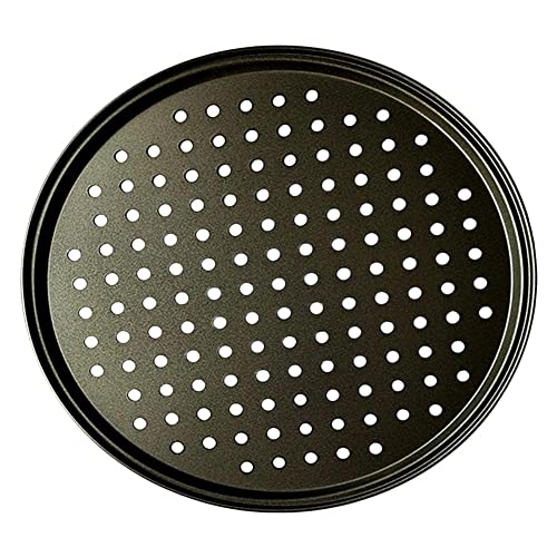 ETomey Pizzateller Backformen Kohlenstoffstahl Backwerkzeug Antihaft-Backform 26/28 / 32CM Pizza Mesh Tray Plate Round Deep Dish Pizza Pan Tray Mold Pizzabrett (Color : 26cm) von ETomey