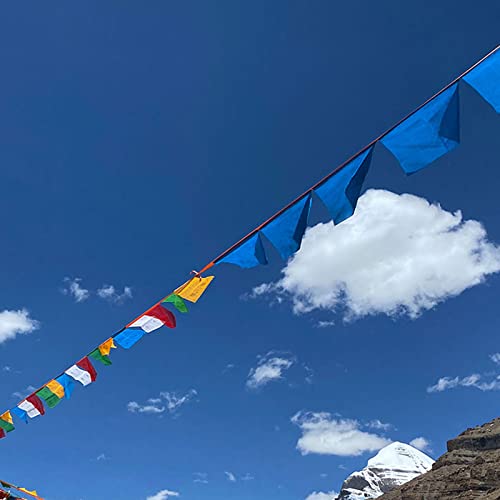 Tibetisch-buddhistische Gebetsfahnen/Meditation, Zen-Heimdekoration, Outdoor, Gebetsfahne, buddhistisches Gebet, an langer Schnur (insgesamt 200 Fahnen, 25 Meter lang) (Farbe: Banderas De Oración Budi von ETomey