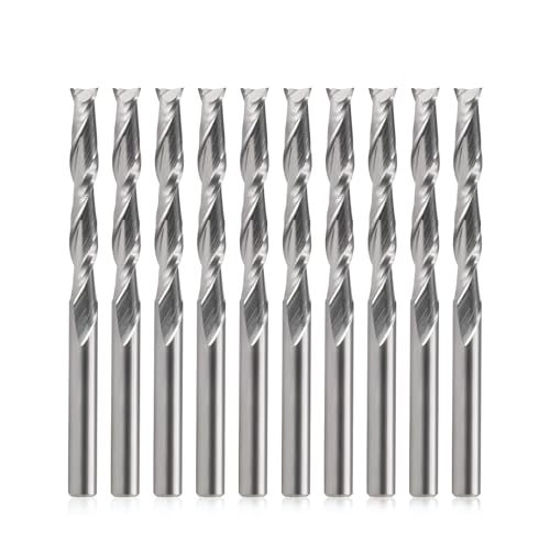 EU_HOZLY 3.175X3.175X22mm Zwei Flöten VHM Micro End Fräser CNC Holz Gravierwerkzeuge Spiral Router Bits Packung mit 10 EU_HOZLY 3.175X3.175X22mm Zwei Flöten VHM Micro End Fräser CNC Holz Gravierwerkzeuge Spiral Router Bits Packung mit 10 von HOZLY