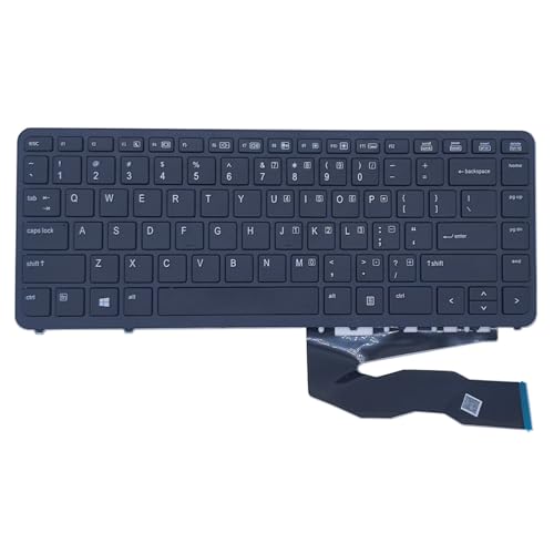 New US Layout Keyboard Replacement For HP EliteBook 840 G1 850 G1 Laptop Notebook Non Backlit Black Keyboard With Frame von EU-SOURCING