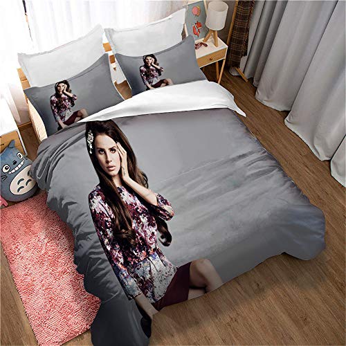 EU-VV Betten Set Für Kinder Erwachsene Mädchen Bettbezug Set Bettwäsche Set Lana Del Rey Dekor (Bild 02,Einzel (135x200cm)) von EU-VV