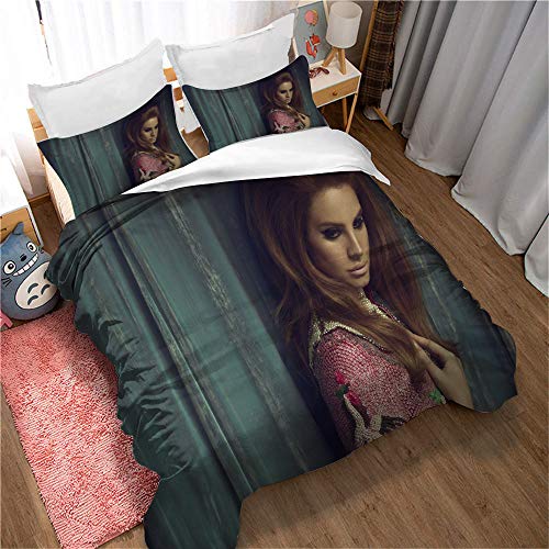 EU-VV Betten Set Für Kinder Erwachsene Mädchen Bettbezug Set Bettwäsche Set Lana Del Rey Dekor (Bild 06,Einzel (135x200cm)) von EU-VV