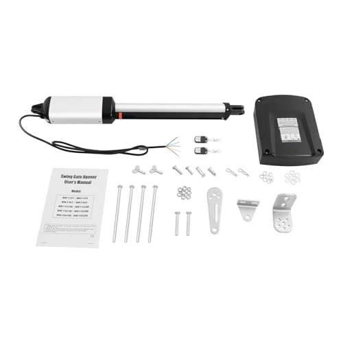 Automatischer Flügeltorantrieb 300kg Einflügelig Torantrieb 60W Elektrisch Drehtorantrieb Toröffner mit 2 Schlüssel Drehtoröffner Set von EUAIIPull