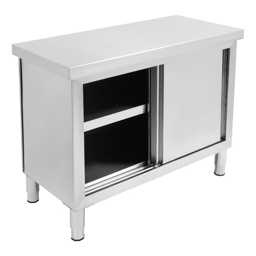 EUAIIPull Arbeitsschrank mit Schiebetüren Arbeitstisch Edelstahl Tisch Gastro Schrank Arbeitsplatte Küchentisch für Zuhause Restaurant 100 * 50 * 95cm EUAIIPull Arbeitsschrank mit Schiebetüren Arbeitstisch Edelstahl Tisch Gastro Schrank Arbeitsplatte Küchentisch für Zuhause Restaurant 100 * 50 * 95cm von EUAIIPull