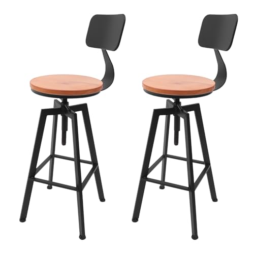 EUAIIPull Barhocker 2er Set Barstuhl Höhenverstellbar 360° Drehstuhl Küchenstuhl mit Rückenlehne & Pedal Stehhocker Tragfähigkeit 100kg für Restaurants Bars Cafés EUAIIPull Barhocker 2er Set Barstuhl Höhenverstellbar 360° Drehstuhl Küchenstuhl mit Rückenlehne & Pedal Stehhocker Tragfähigkeit 100kg für Restaurants Bars Cafés von EUAIIPull