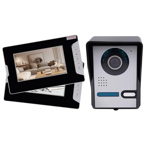 Video Türsprechanlage 2 Draht mit Türöffner und 2 x 7" Monitor & Außenkamera Gegensprechanlage Zwei-Wege-Audio Infrarot-Nachtsicht 92° Kamera Video Türsprechanlage 2 Draht mit Türöffner und 2 x 7" Monitor & Außenkamera Gegensprechanlage Zwei-Wege-Audio Infrarot-Nachtsicht 92° Kamera von EUAIIPull