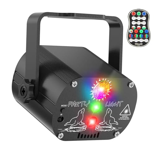 Kabelloses Discokugel Partylicht 4500mAh Akku Musikgesteuert Discolicht Party licht 60 Verschiedene Muster Strobe-Effekt Partylicht Mit Fernbedienung und 2M USB für Familie kinder Fest Klub von EUARY