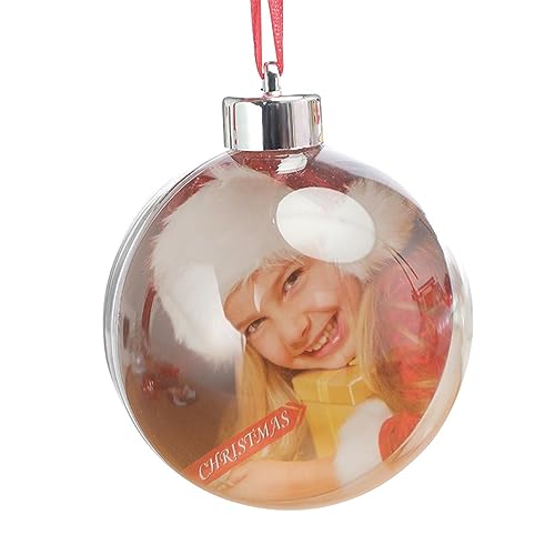 10 Stück Weihnachts-Foto-Kugel-Ornamente, transparente Foto-Kugeln für den Weihnachtsbaum, zum Aufhängen, personalisierte Rahmen-Kugeln für Weihnachten, Feiertage, Party-Dekorationen von EUBEISAQI