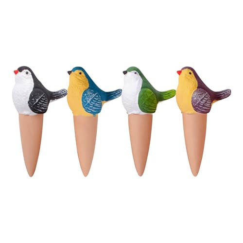 4pcs Selbstbewässerungseinsätze, feuchte Wurzeln pflanzliche Wasserer Spikes langsam freisetzende Wasserer-Magpie-Form einsetzen Wässern Vogelbehälter für Zimmerpflanzen Bäume Gemüse von EUBEISAQI