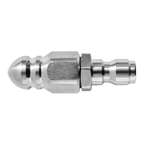 Abwasserreinigungsdüse, Hochdruckreiniger 1/4 Zoll Quick Connect Ablaufdüse, Edelstahl-Reiniger-Werkzeugaufsatz für Rohrabwasser, Sanitär, Küche, Garage, Hof, Restaurant, Badezimmer von EUBEISAQI