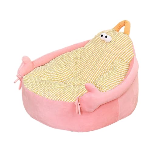 EUBEISAQI Hunde-Couch-Bett | Plüsch-Haustiersofa für Indoor-Katzen – niedliches Cartoon-Haustier-Kuschel-beruhigendes Schlafsofa, Nistmöbel für Wohnzimmer, Outdoor, Terrasse, Zwinger, Boden von EUBEISAQI