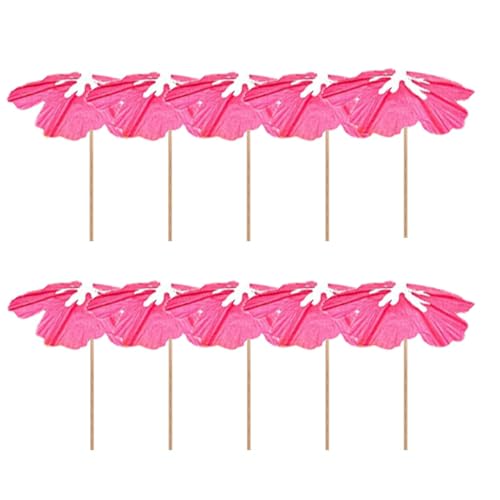 EUBEISAQI Regenschirm-Zahnstocher für Getränke, Regenschirm-Picks aus Papier | Papier-Mehrzweck-Regenschirmpicks,10 Bunte hawaiianische Partydekorationen, Luau-Sonnenschirme, Zahnstocher für Desserts von EUBEISAQI
