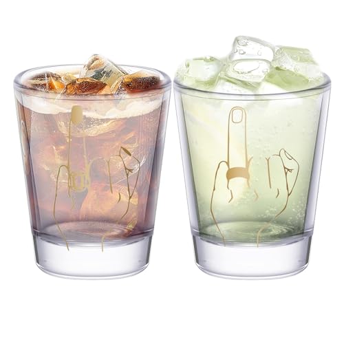 EUBEISAQI Weingläser für und Bräutigam, Ringfinger-Design, Likörgläser für frisch vermählte Paare, hohe Transparenz, Whiskey-Trinkgeschirr für Familientreffen, Weihnachten, Brautparty von EUBEISAQI