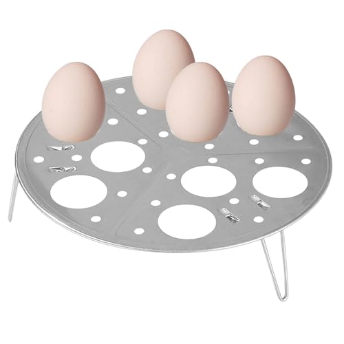 Eier-Dämpfgestell,Eier-Dämpfgestell - Edelstahl-Dämpfhalter für Eier,Stapelbar, kocht 9 Eier, abnehmbarer Eier-Dampfgarer für Krabben, Brötchen, Meeresfrüchte, Knödel, Pressur von EUBEISAQI