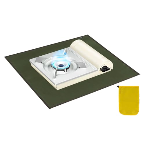 Feuerfeste Grillmatte | Feuerfeste BBQ Camping Feuerstelle Matte,Tragbarer Bodenschutz Herd Zubehör Für Rasen Garten Picknick Wandern Angeln Camping Outdoor Aktivitäten von EUBEISAQI