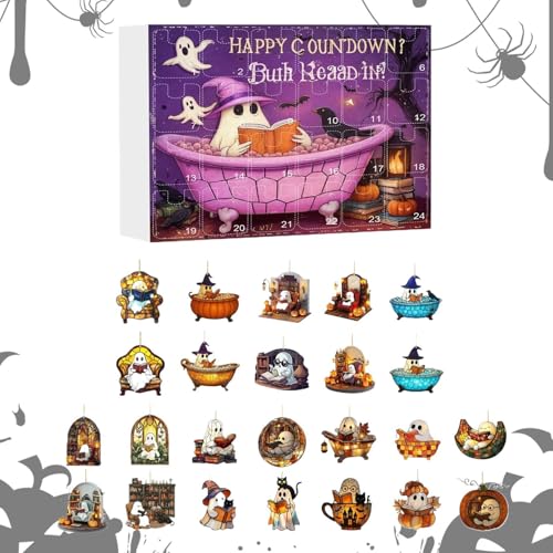Halloween Countdown Spielzeug,Halloween -Deko Kalender - Deko Ornament für Fensterbank Kamin Baum Wand von EUBEISAQI