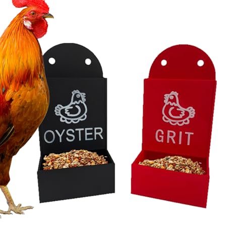 Hühner Grit Spender | Futterspender Für Geflügel,2 Stück Grit Futterrinne Für Enten Hühner Und Anderes Geflügel von EUBEISAQI