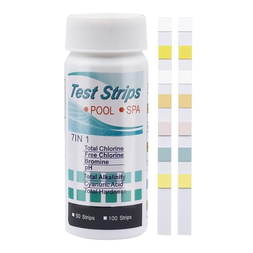 Pool- und Spa -Teststreifen -Teststreifen, 100 -teilige genaue Pool -Aquarium -Test -Kit -Testpapier Set Lange dauerhafte Reinigungsmittel für Süßwasser Salzwasser Spa Pond PH -Tests von EUBEISAQI