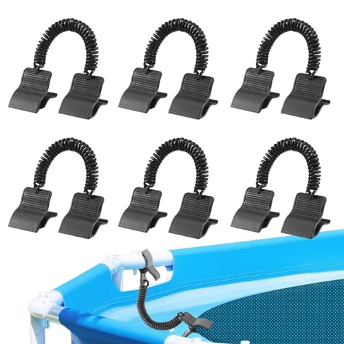 Poolabdeckungsklemmen 6 Stück | Solarabdeckungsbefestigungsclips - Kit Klemmen Befestigung für Spa Schwimmschlauch Terrasse Winter Rasen Sichere Klemmlösung von EUBEISAQI