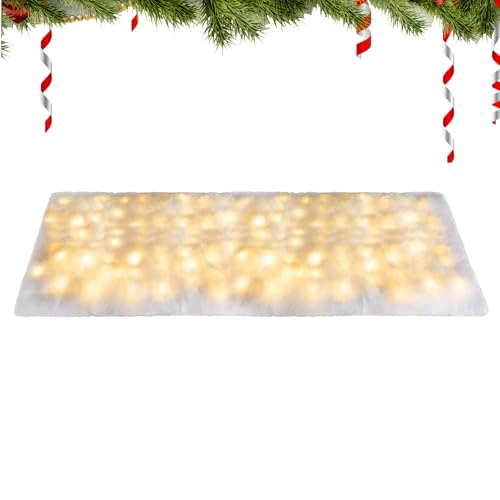 Weihnachtliche Schneedecke Mit LED-Beleuchtung,Weiche Beleuchtete Schneedecke Für Weihnachtsdörfer - 8 Beleuchtungsmodi Faltbare Matte Große Tischdecke Festtagsdekoration Für Innen Außen Wand Boden Bä von EUBEISAQI