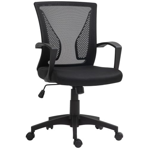 Bürostuhl Ergonomisch, Höhenverstellbar Schreibtischstuhl, Chefsessel Aus Mesh, Bürostühle Drehstuhl Bis 120 Kg, Lendenstütze Bürostuhl Mit Kippfunktion, Ergonomic Office Chair, Gaming Stuhl, Schwarz von EUBSWA