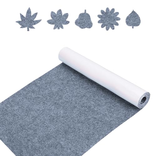 EUBSWA 220x40cm Selbstklebender Rückseite Stick Filz, Adhesive Filzblätter Fabric für DIY Box Liner, Bilderrahmen, Stuhlbeine, 1mm Dicke (Hellgrau) von EUBSWA